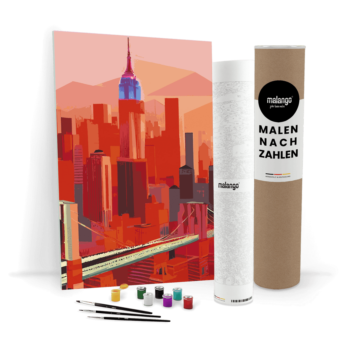 Malen nach Zahlen - New York red Skyline