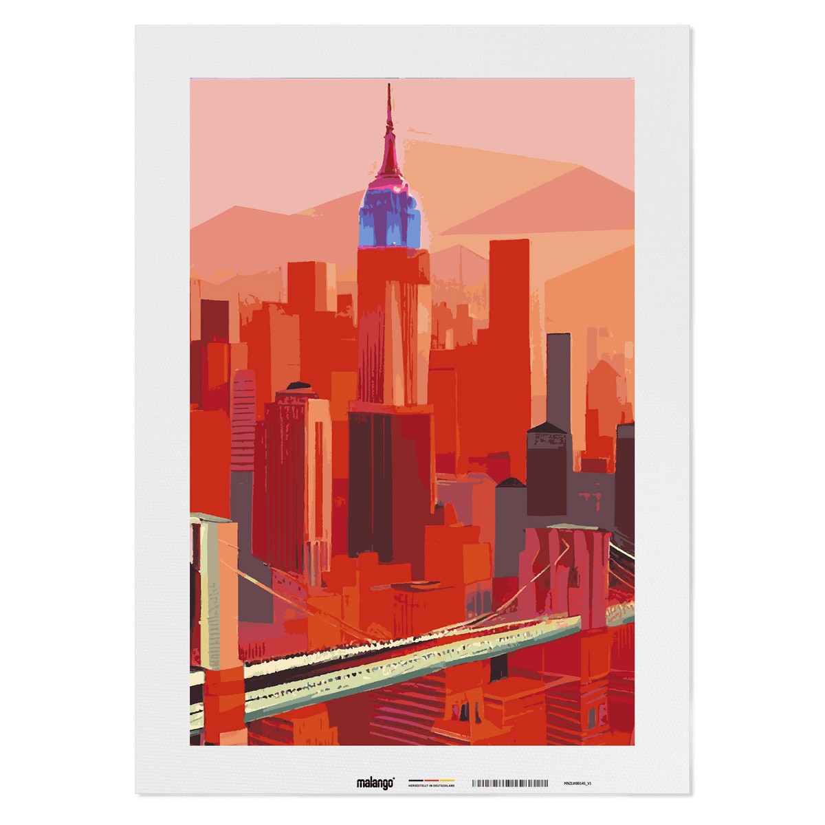 Malen nach Zahlen - New York red Skyline
