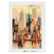 Malen nach Zahlen - New York Spiegelbild im East River