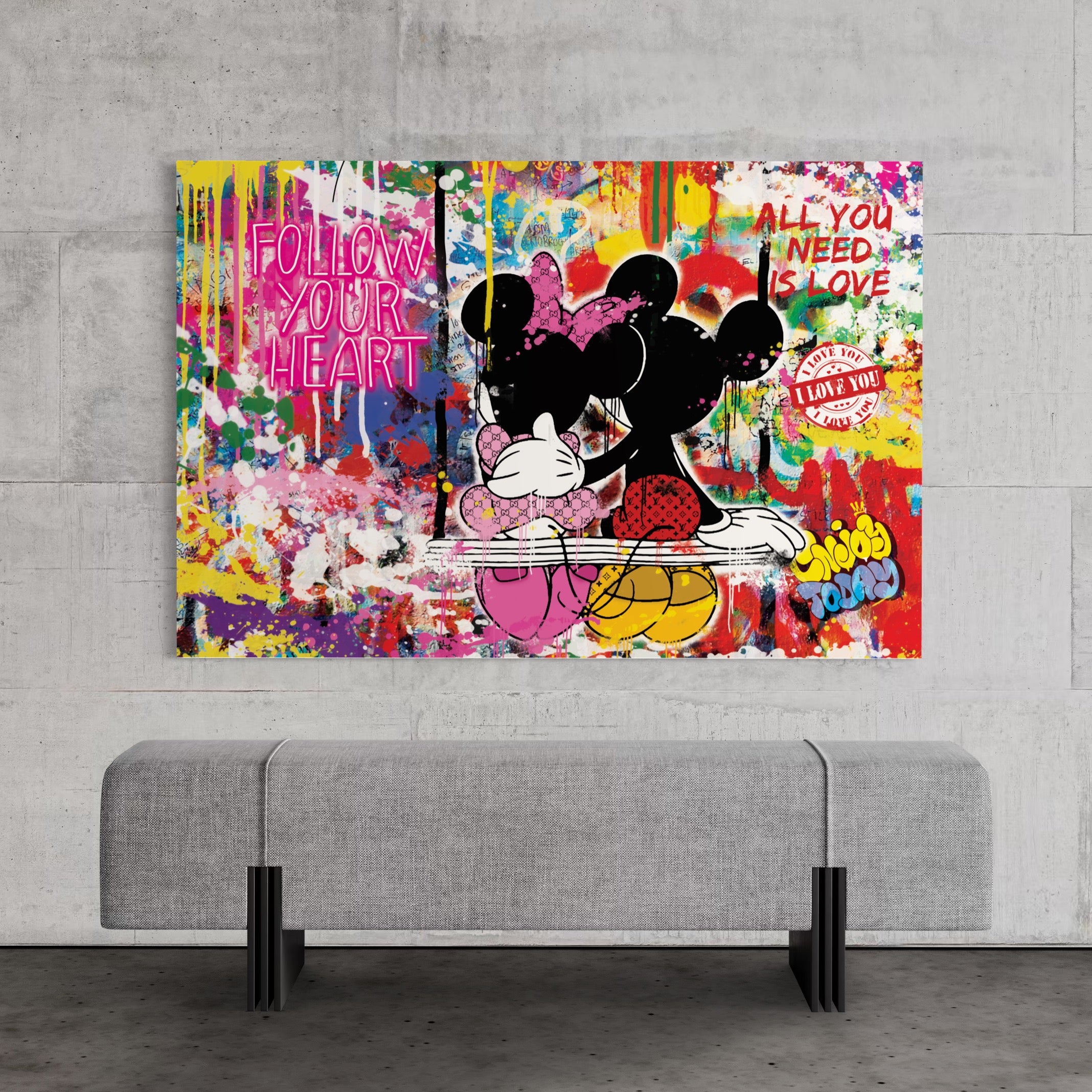 Malen nach Zahlen - MICKEY MEETS BANKSY - LOVE IS ALL WE NEED - LIMITED EDITION