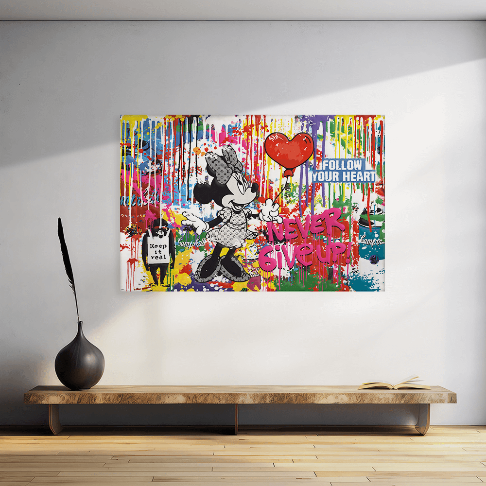 Malen nach Zahlen - MICKEY MEETS BANKSY - NEVER GIVE UP - LIMITED EDITION