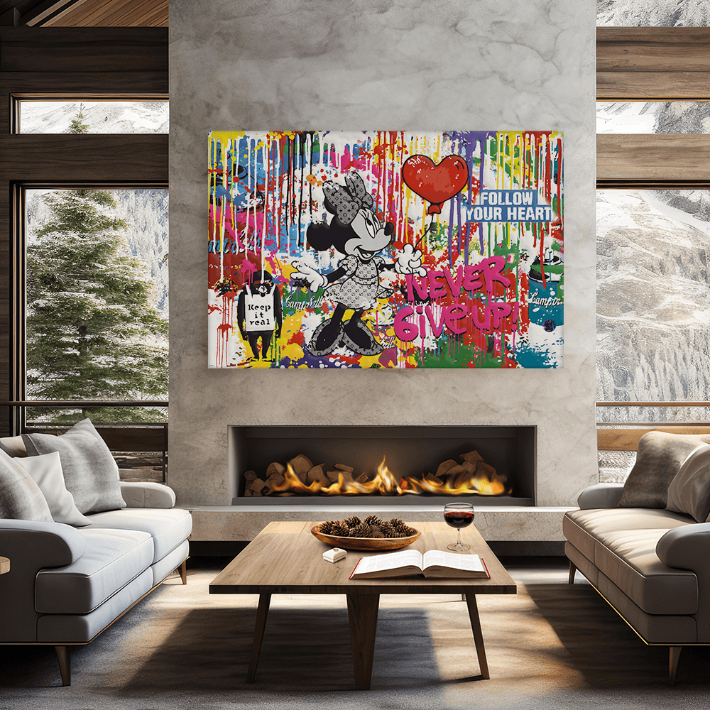 Malen nach Zahlen - MICKEY MEETS BANKSY - NEVER GIVE UP - LIMITED EDITION