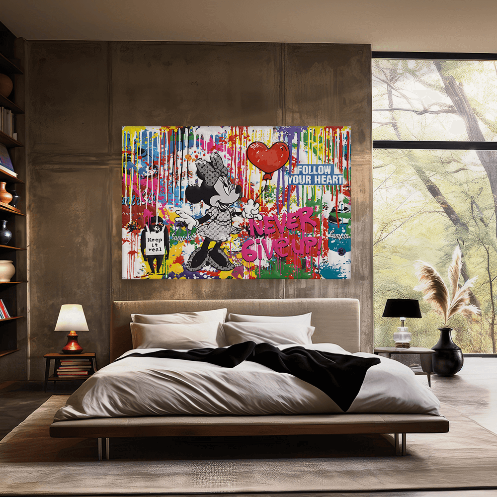 Malen nach Zahlen - MICKEY MEETS BANKSY - NEVER GIVE UP - LIMITED EDITION