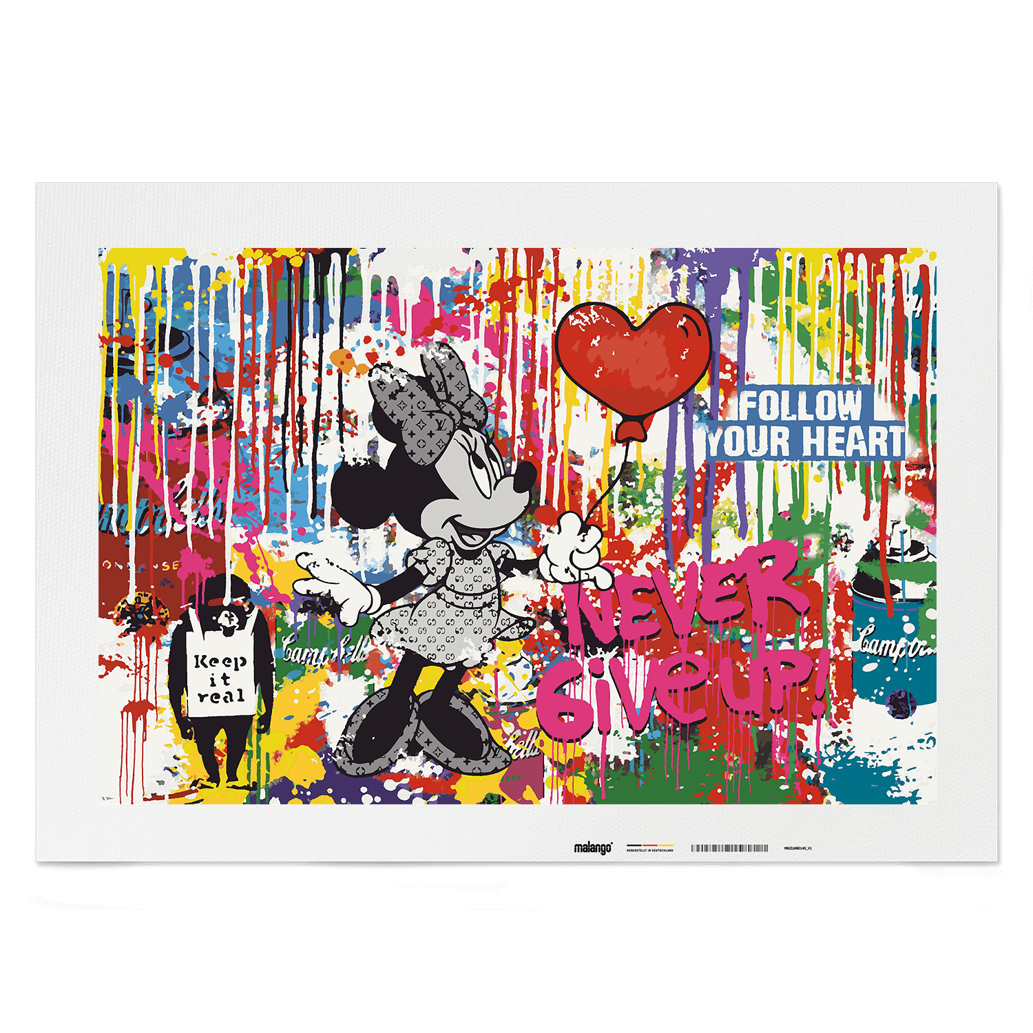 Malen nach Zahlen - MICKEY MEETS BANKSY - NEVER GIVE UP - LIMITED EDITION