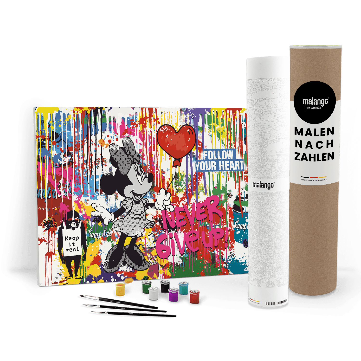 Malen nach Zahlen - Mickey Meets Banksy - Never Give Up - Amos - Limited Edition