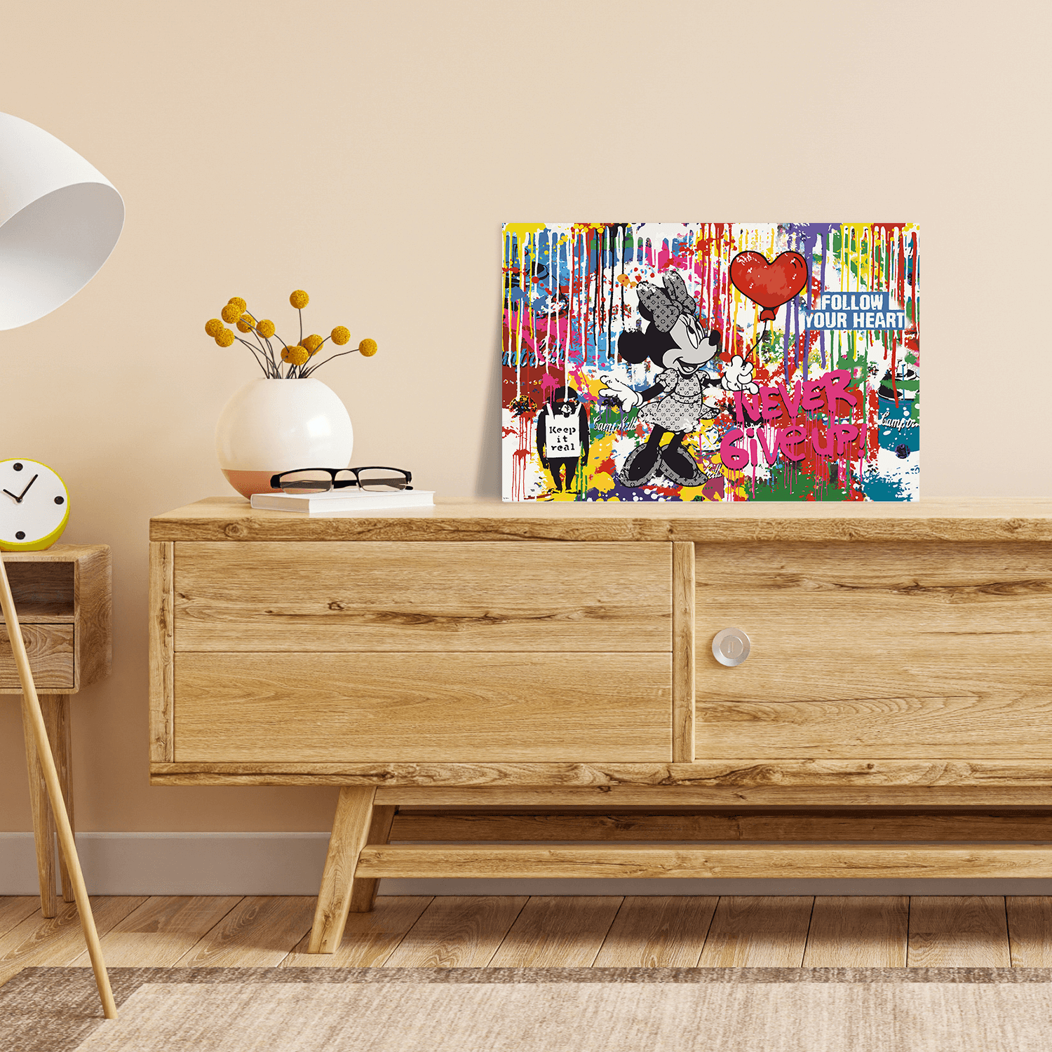 Malen nach Zahlen - MICKEY MEETS BANKSY - NEVER GIVE UP - LIMITED EDITION