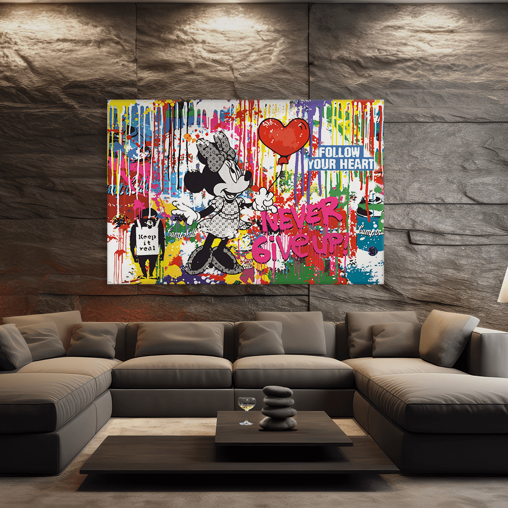 Malen nach Zahlen - MICKEY MEETS BANKSY - NEVER GIVE UP - LIMITED EDITION