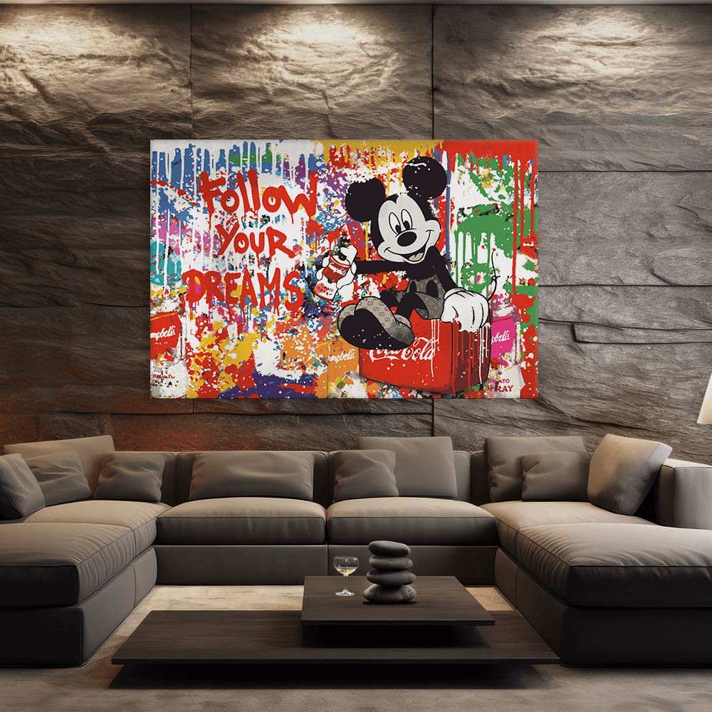 Malen nach Zahlen - MICKEY MEETS BANKSY - FOLLOW YOUR DREAMS - LIMITED EDITION