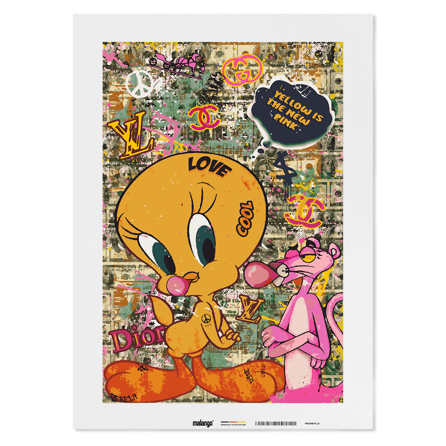 Malen nach Zahlen - Pink Panther - Yellow Is The New Pink - Hifza - Limited Edition