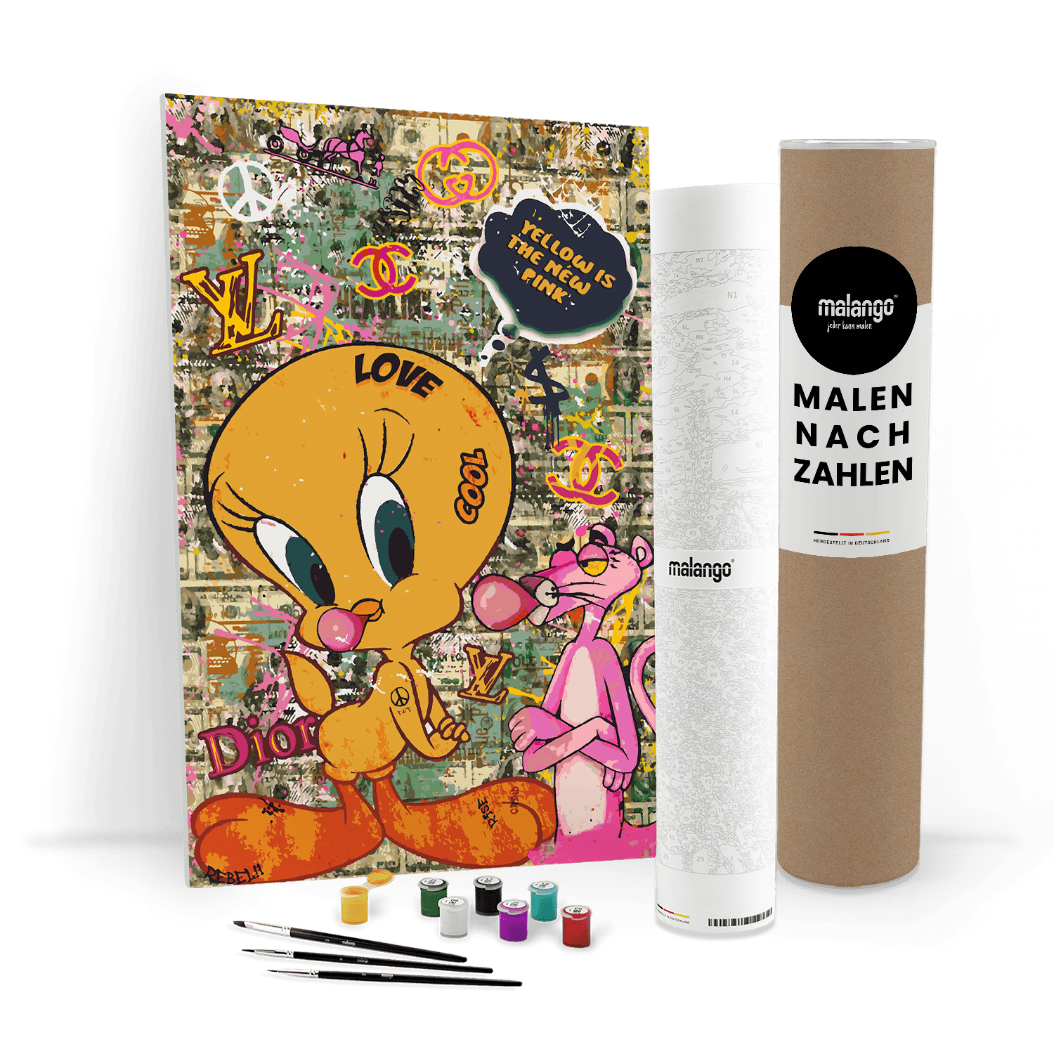 Malen nach Zahlen - Pink Panther - Yellow Is The New Pink - Hifza - Limited Edition