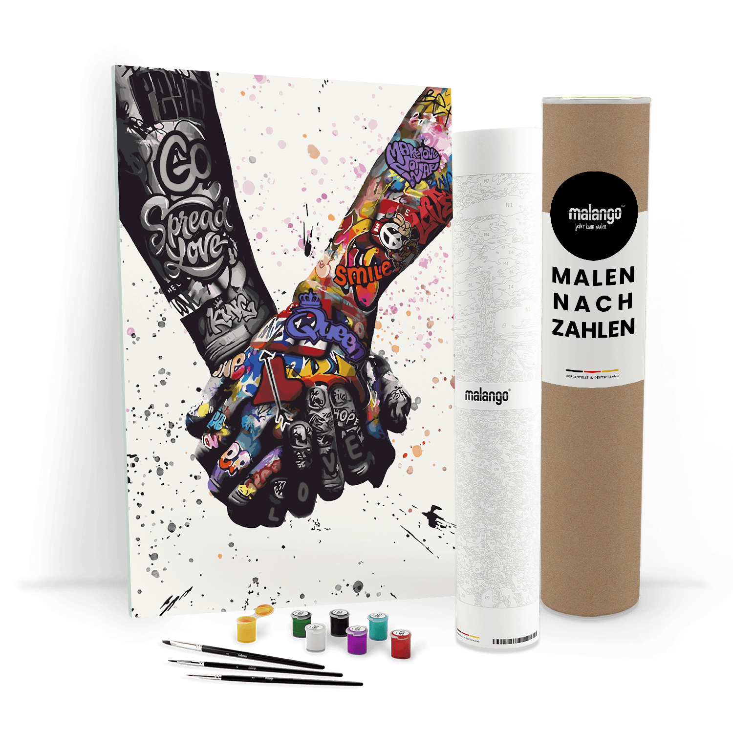 Malen nach Zahlen - Graffity Hände - Holding Hands - Hifza - Limited Edition