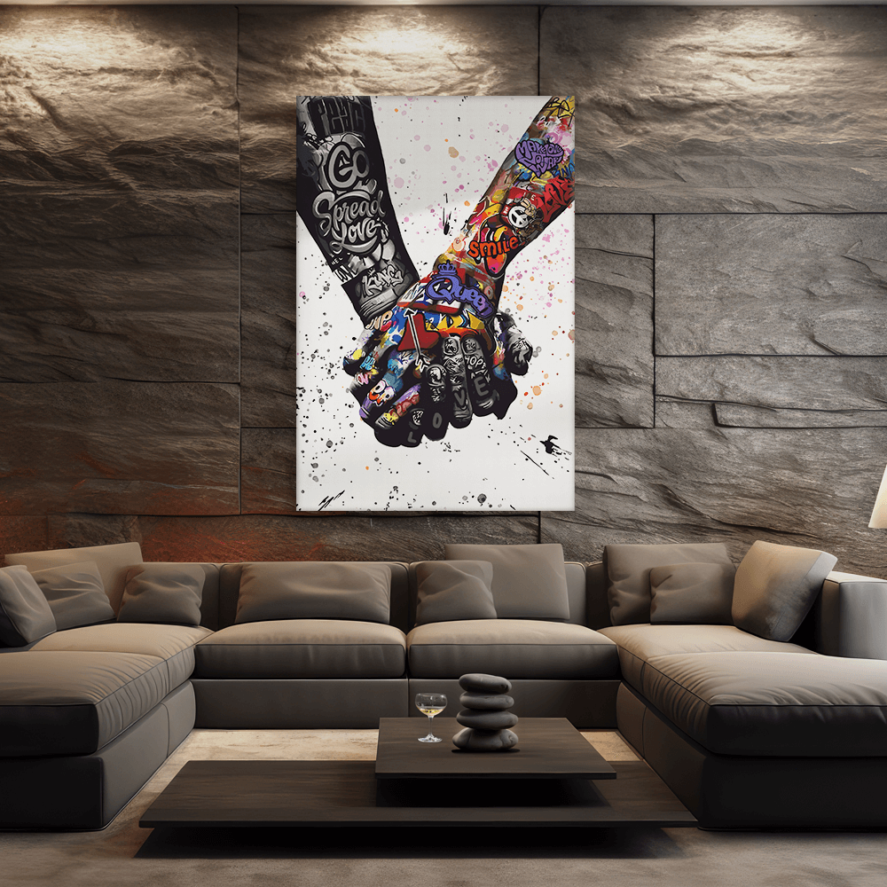 Malen nach Zahlen - GRAFFITI HÄNDE - HOLDING HANDS - LIMITED EDITION