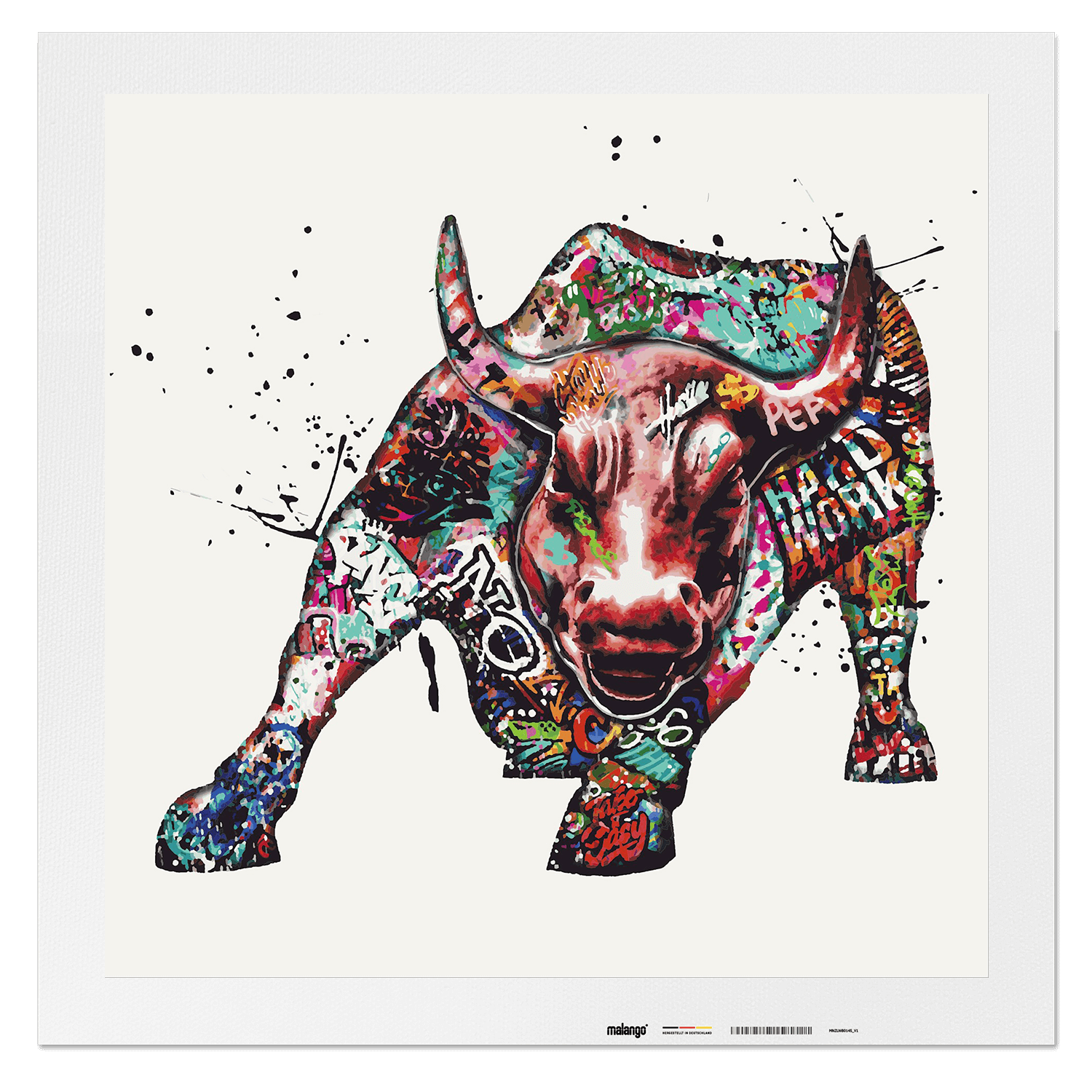 Malen nach Zahlen - Stier Graffity - Work Like A Bull - Hifza - Limited Edition