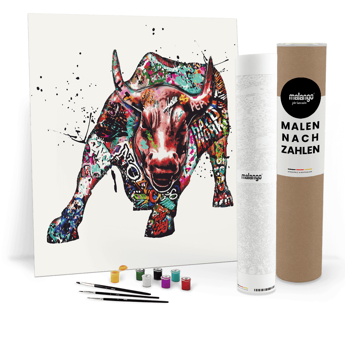 Malen nach Zahlen - STIER GRAFFITI - WORK LIKE A BULL - LIMITED EDITION