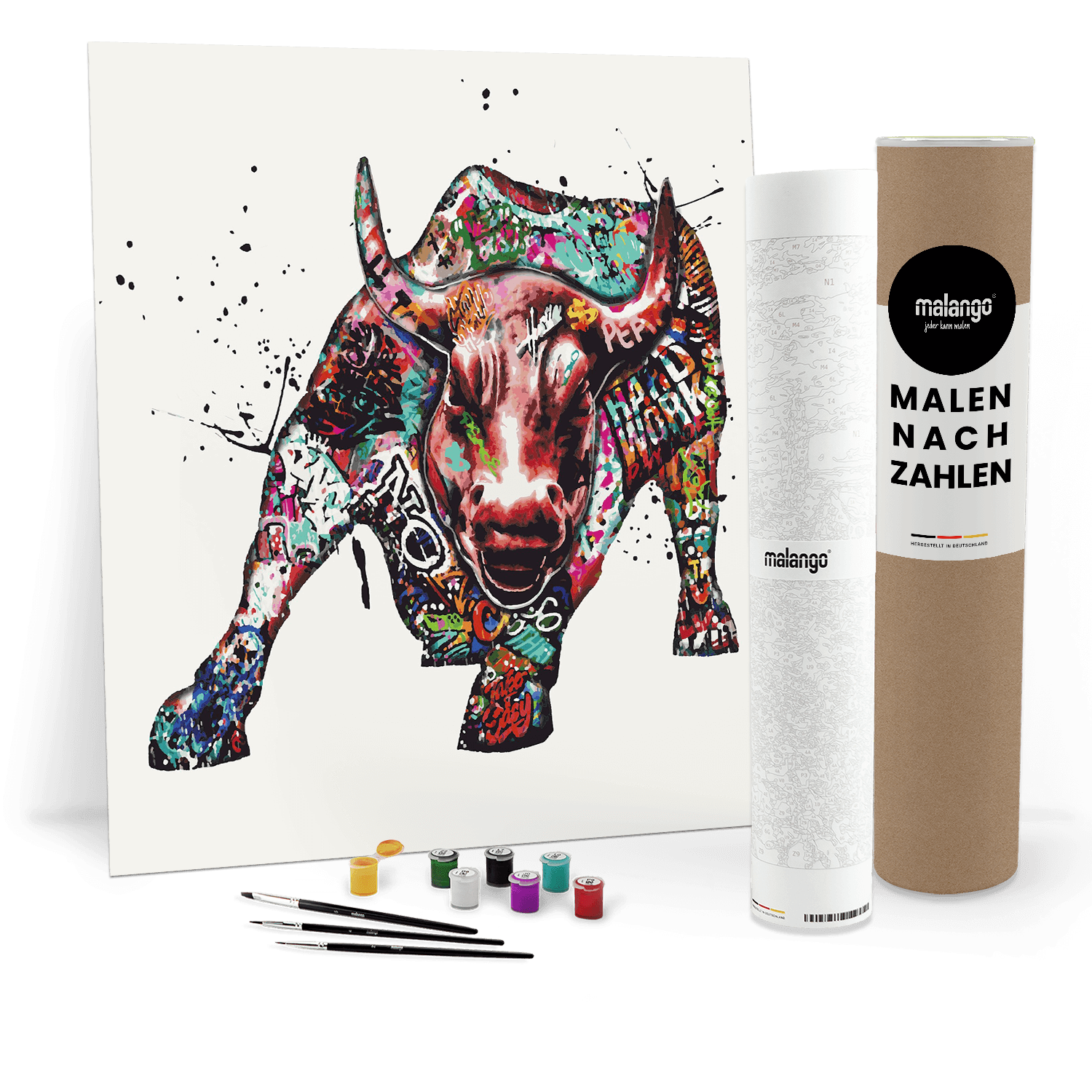 Malen nach Zahlen - STIER GRAFFITI - WORK LIKE A BULL - LIMITED EDITION