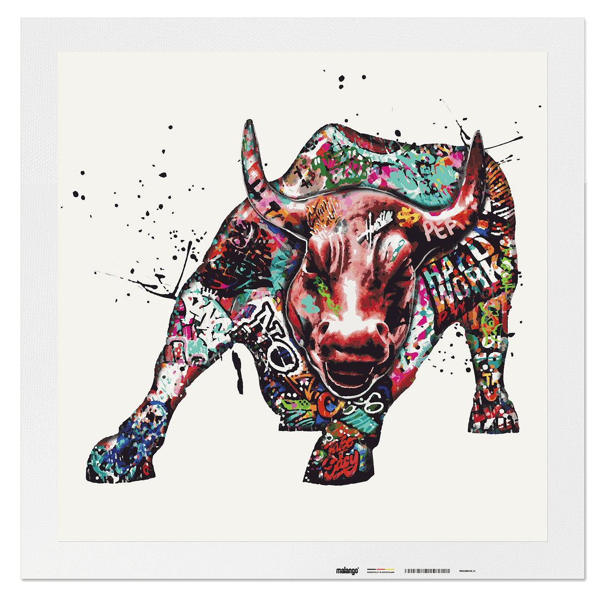 Malen nach Zahlen - STIER GRAFFITI - WORK LIKE A BULL - LIMITED EDITION