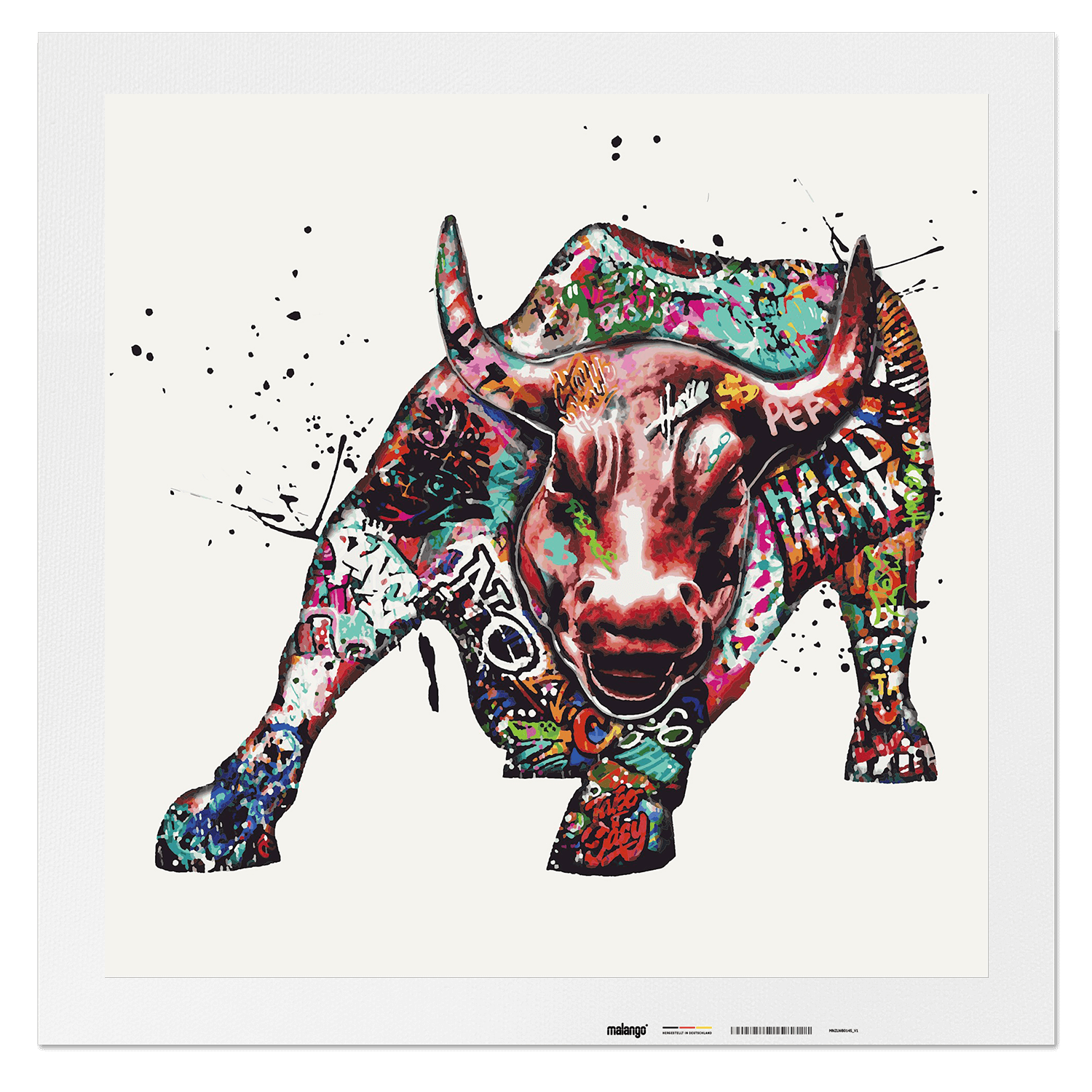 Malen nach Zahlen - STIER GRAFFITI - WORK LIKE A BULL - LIMITED EDITION