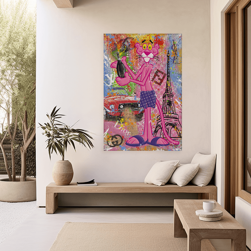 Malen nach Zahlen - PINK PANTHER - CHAMPAGNER IN PARIS - LIMITED EDITION