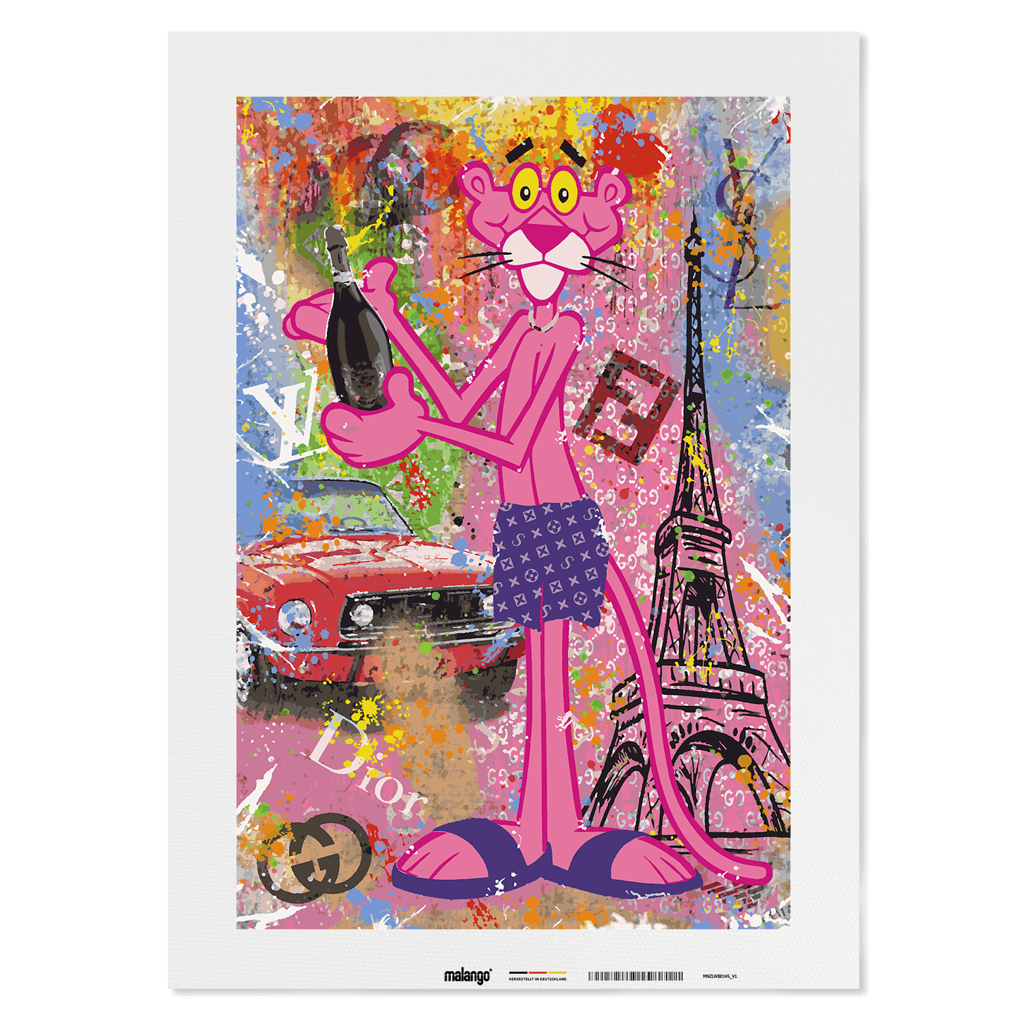 Malen nach Zahlen - PINK PANTHER - CHAMPAGNER IN PARIS - LIMITED EDITION