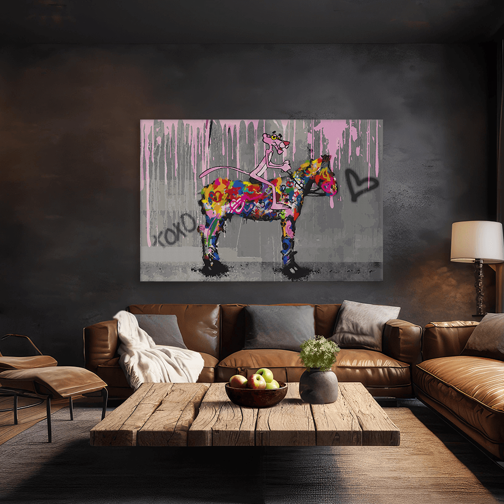 Malen nach Zahlen - PINK PANTHER - LIEBT PFERDE - LIMITED EDITION