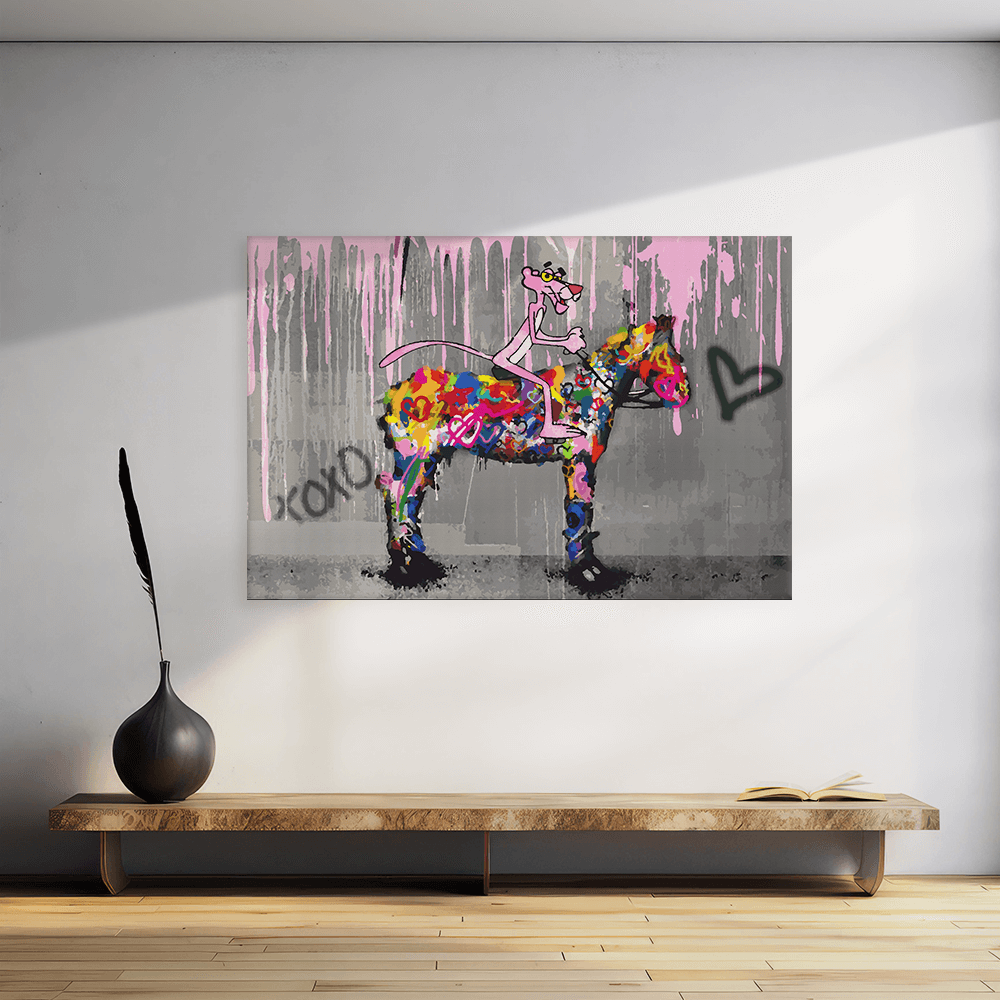 Malen nach Zahlen - PINK PANTHER - LIEBT PFERDE - LIMITED EDITION