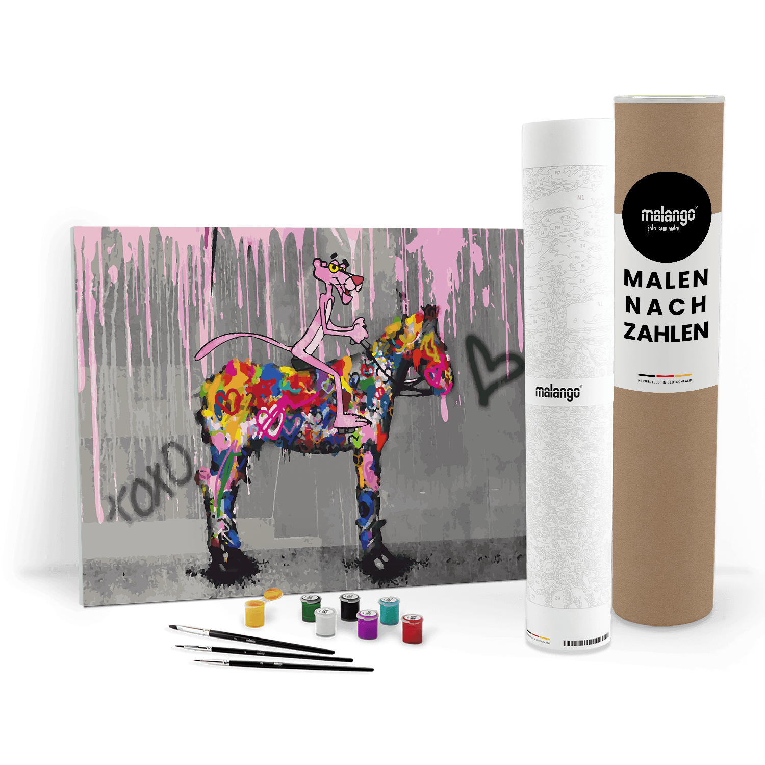 Malen nach Zahlen - PINK PANTHER - LIEBT PFERDE - LIMITED EDITION