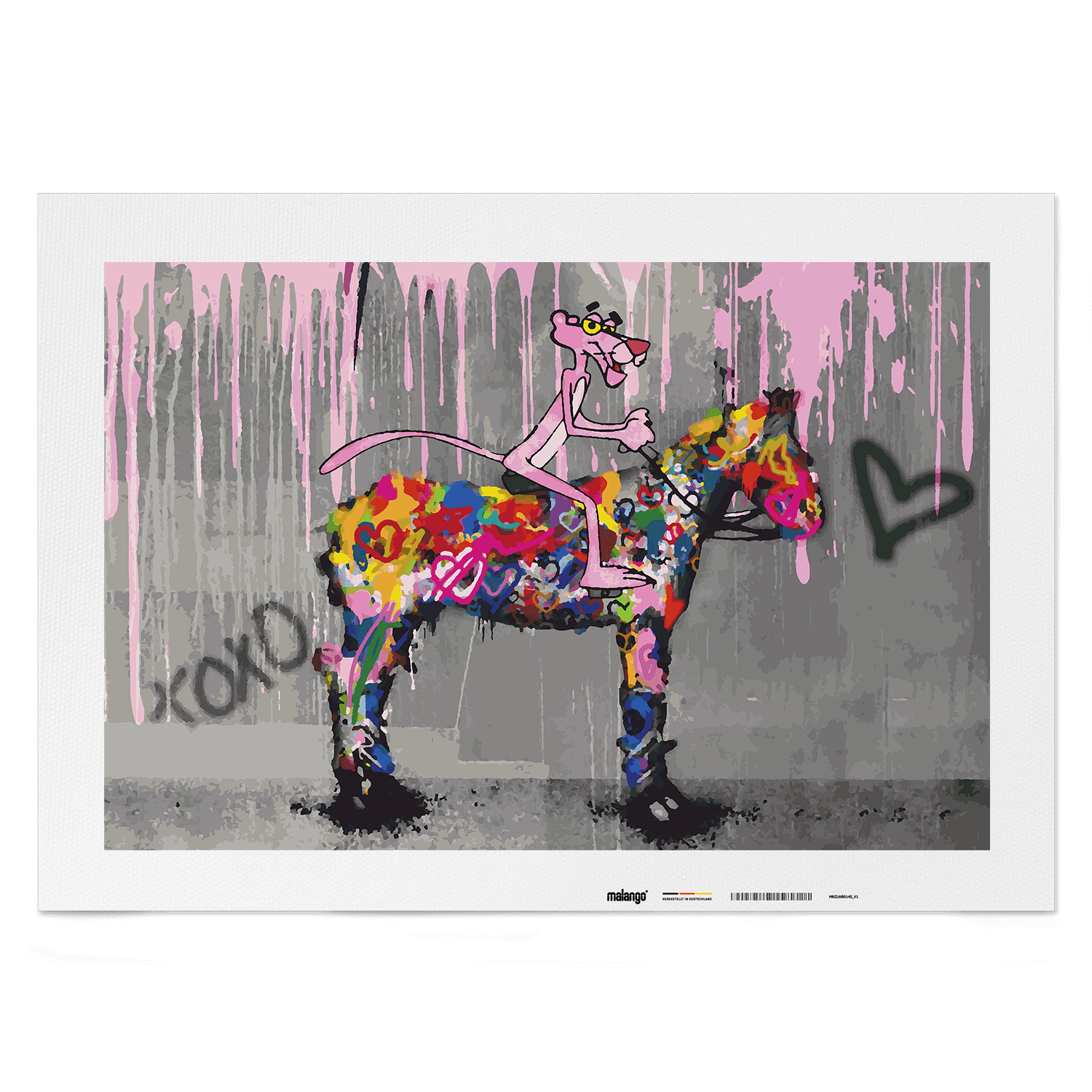 Malen nach Zahlen - PINK PANTHER - LIEBT PFERDE - LIMITED EDITION