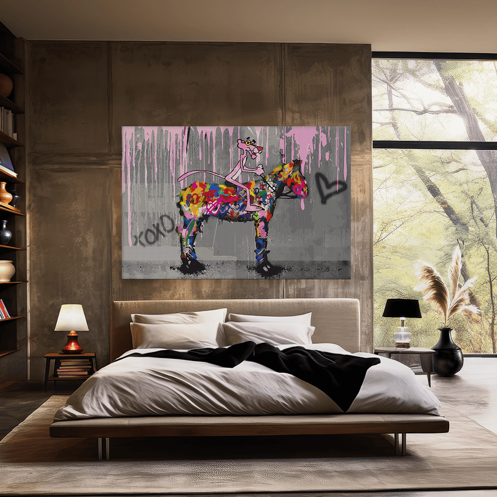 Malen nach Zahlen - PINK PANTHER - LIEBT PFERDE - LIMITED EDITION