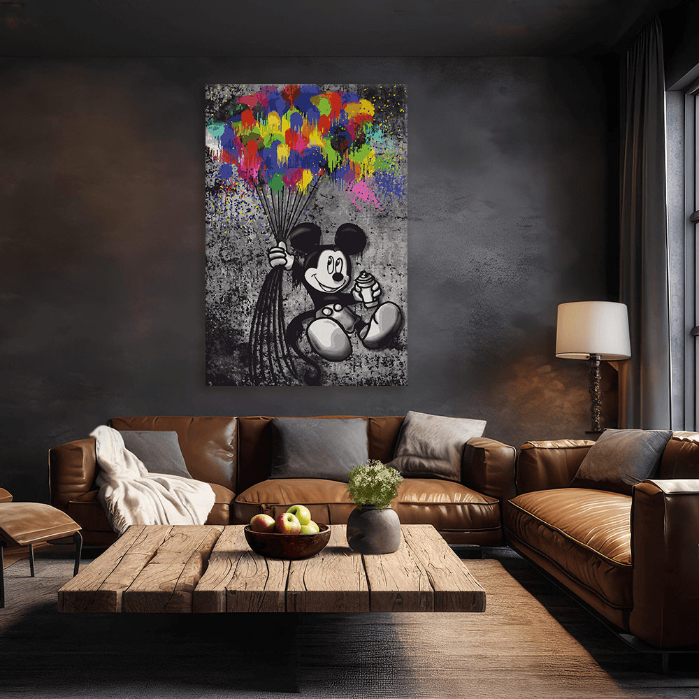 Malen nach Zahlen - MICKEY MEETS BANKSY - GRAFFITY BALLONS - LIMITED EDITION