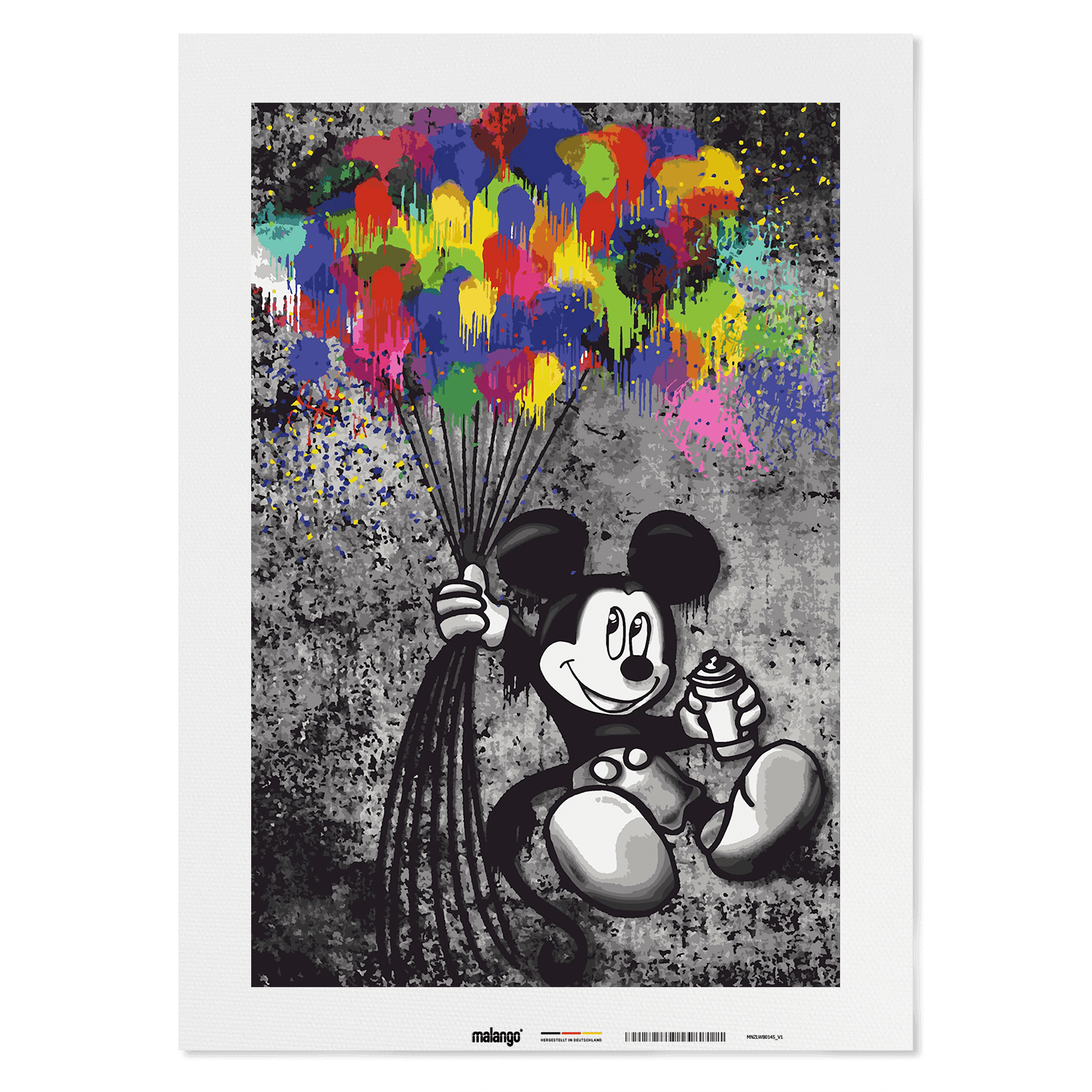 Malen nach Zahlen - MICKEY MEETS BANKSY - GRAFFITY BALLONS - LIMITED EDITION