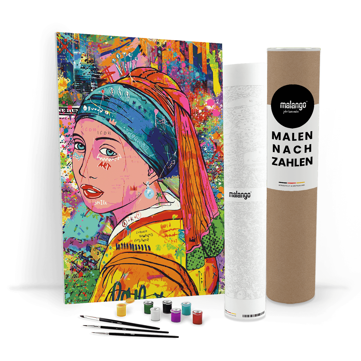 Malen nach Zahlen - VERMEER POP ART - DAS MÄDCHEN MIT DEM PERLENOHRRING - LIMITED EDITION