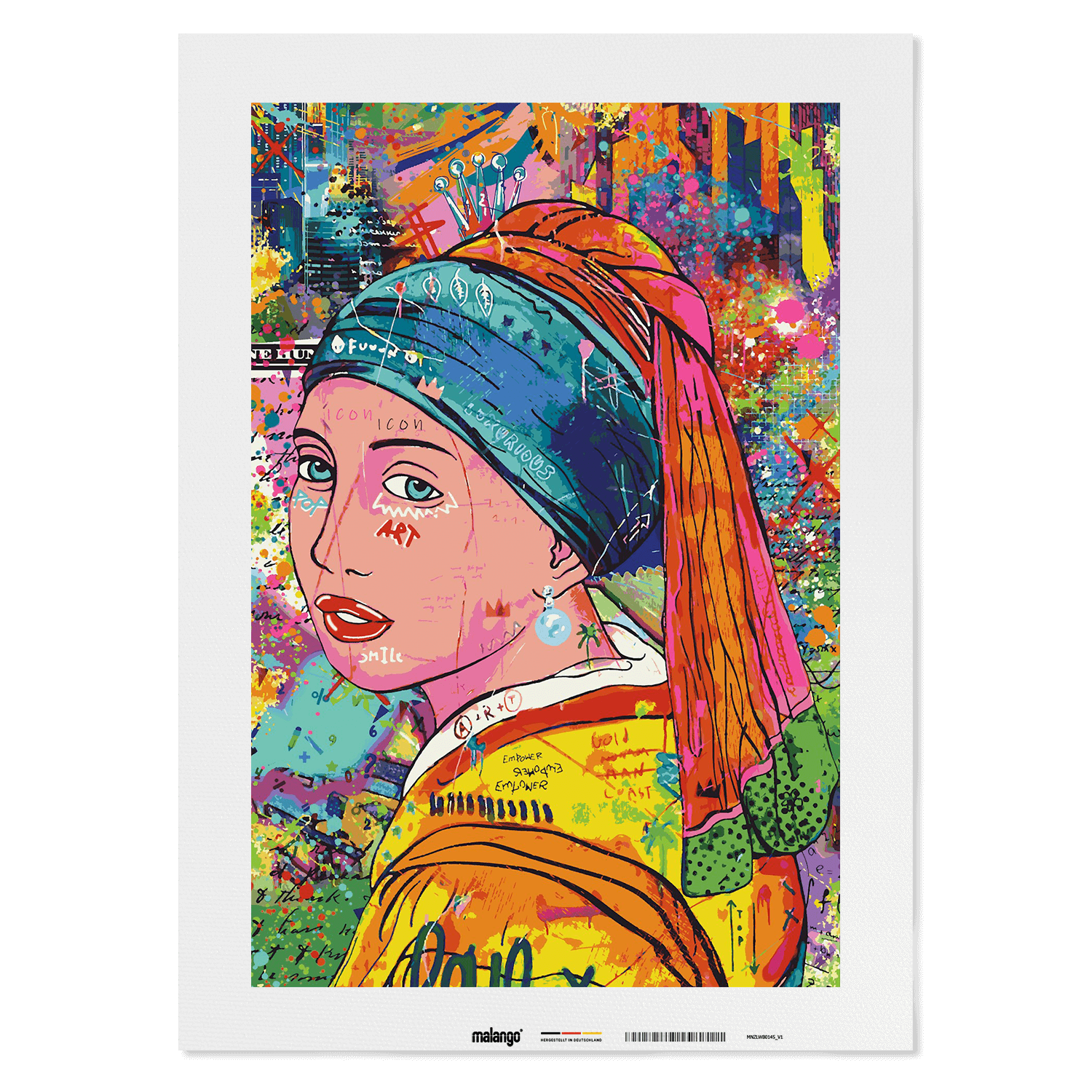 Malen nach Zahlen - VERMEER POP ART - DAS MÄDCHEN MIT DEM PERLENOHRRING - LIMITED EDITION
