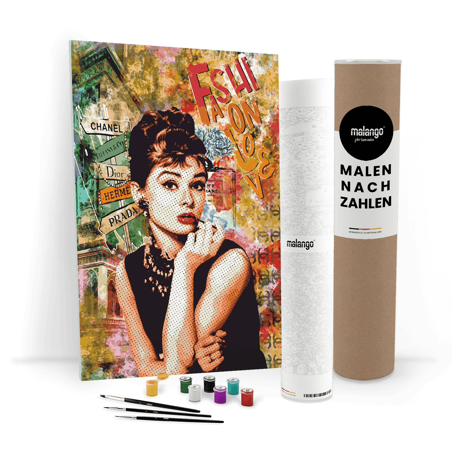 Malen nach Zahlen - AUDREY HEPBURN POP ART - FASHION LOVE - LIMITED EDITION