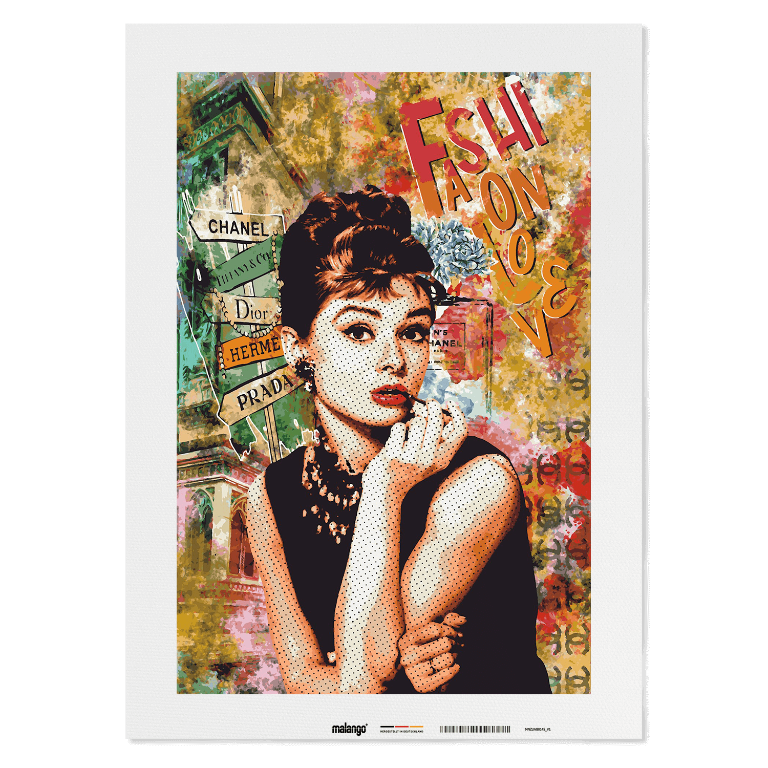 Malen nach Zahlen - AUDREY HEPBURN POP ART - FASHION LOVE - LIMITED EDITION