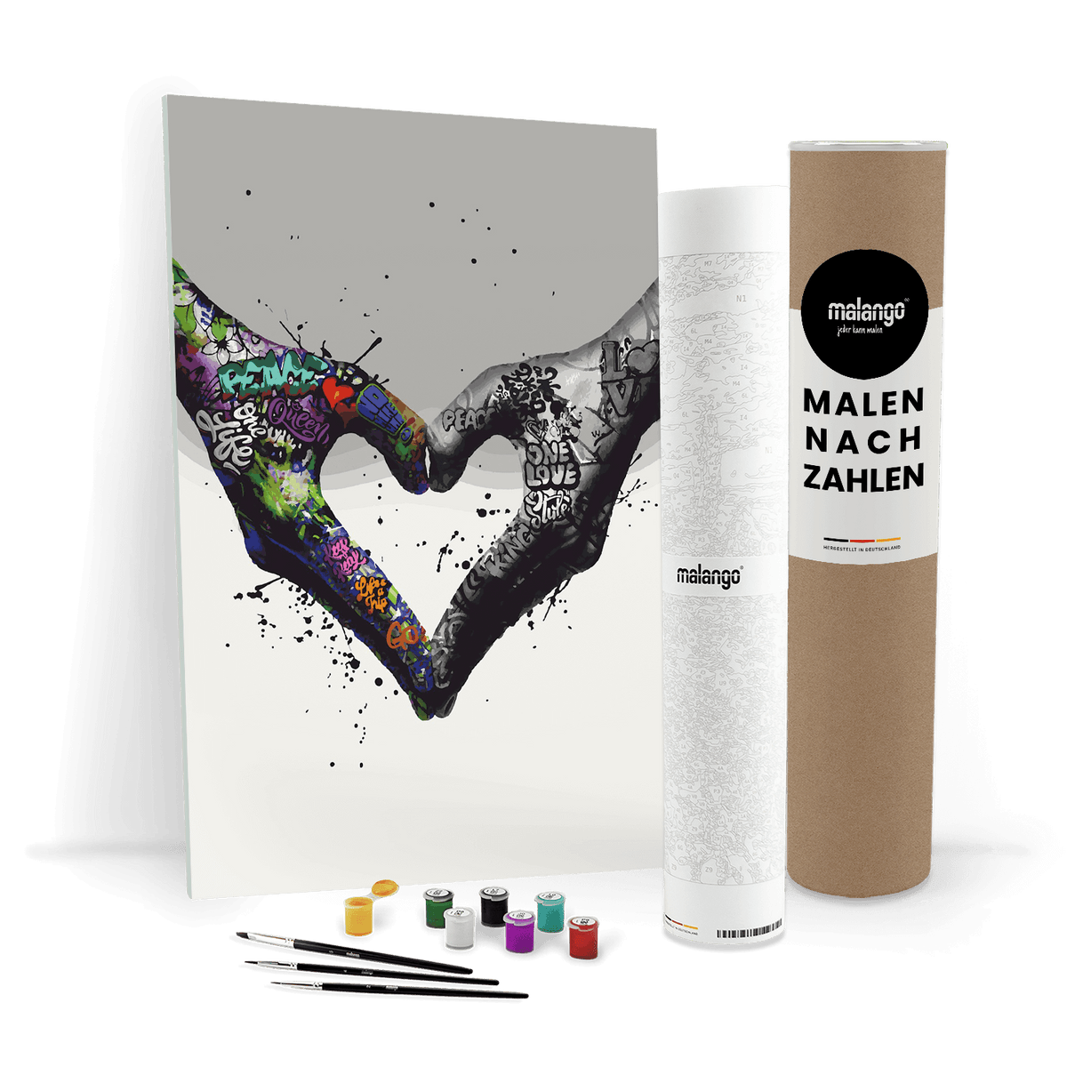 Malen nach Zahlen - GRAFFITI HÄNDE - LOVE HEART - LIMITED EDITION