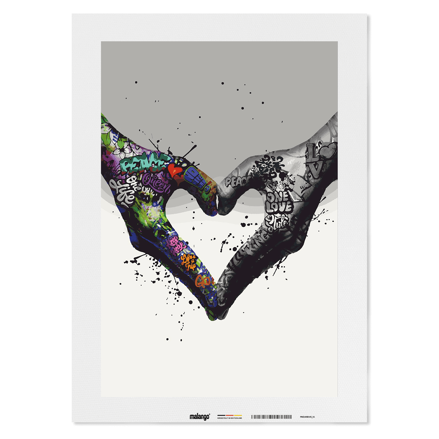 Malen nach Zahlen - GRAFFITI HÄNDE - LOVE HEART - LIMITED EDITION