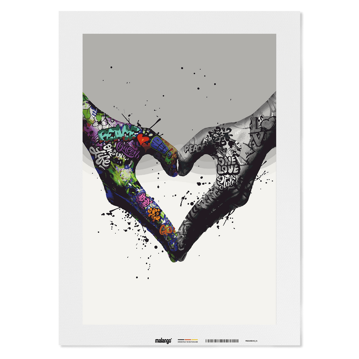 Malen nach Zahlen - GRAFFITI HÄNDE - LOVE HEART - LIMITED EDITION