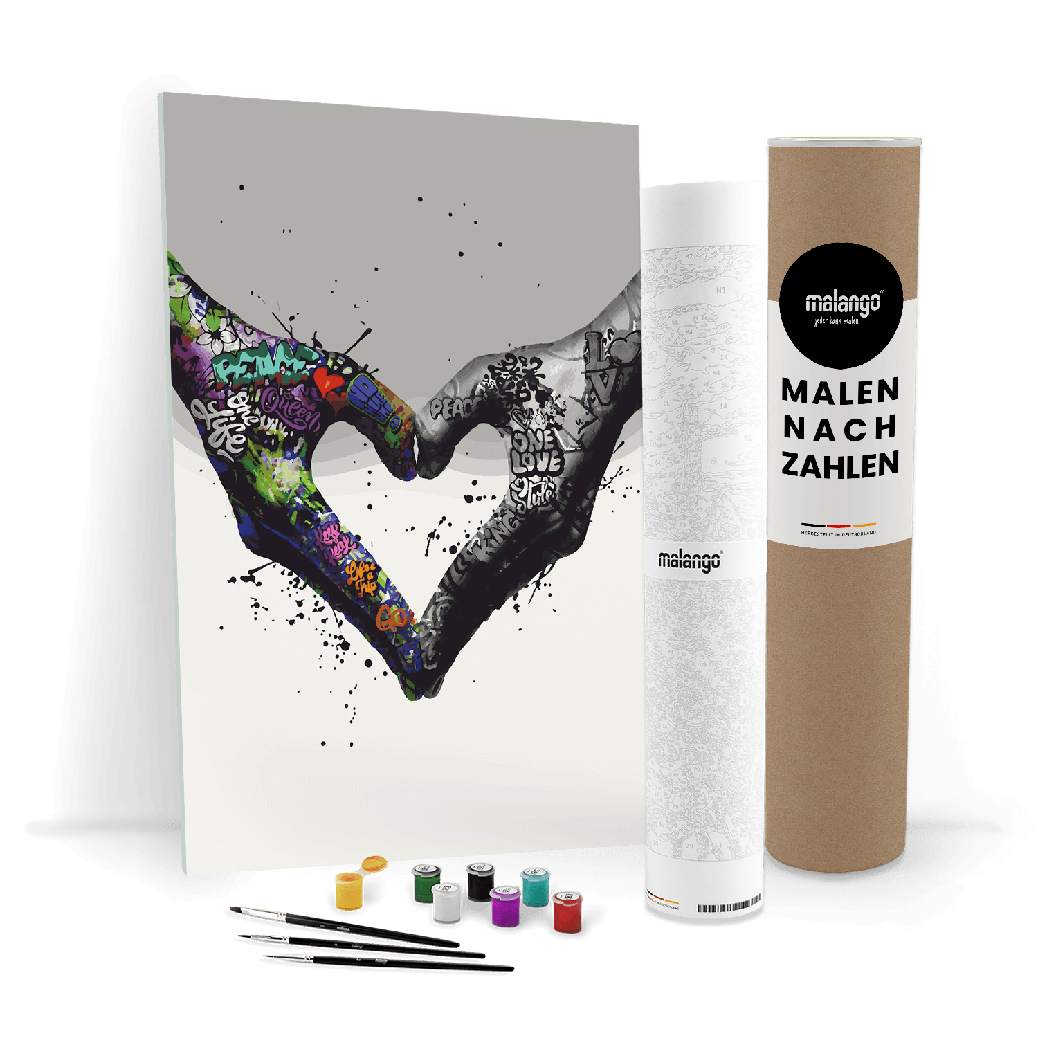 Malen nach Zahlen - Graffiti Hände - Love Heart - Hifza - Limited Edition