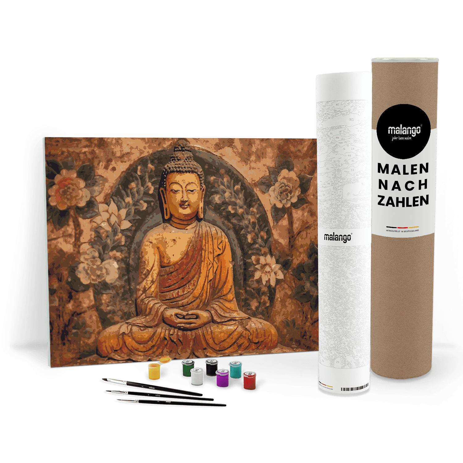 Malen nach Zahlen - Buddha Bowo Holzrelief