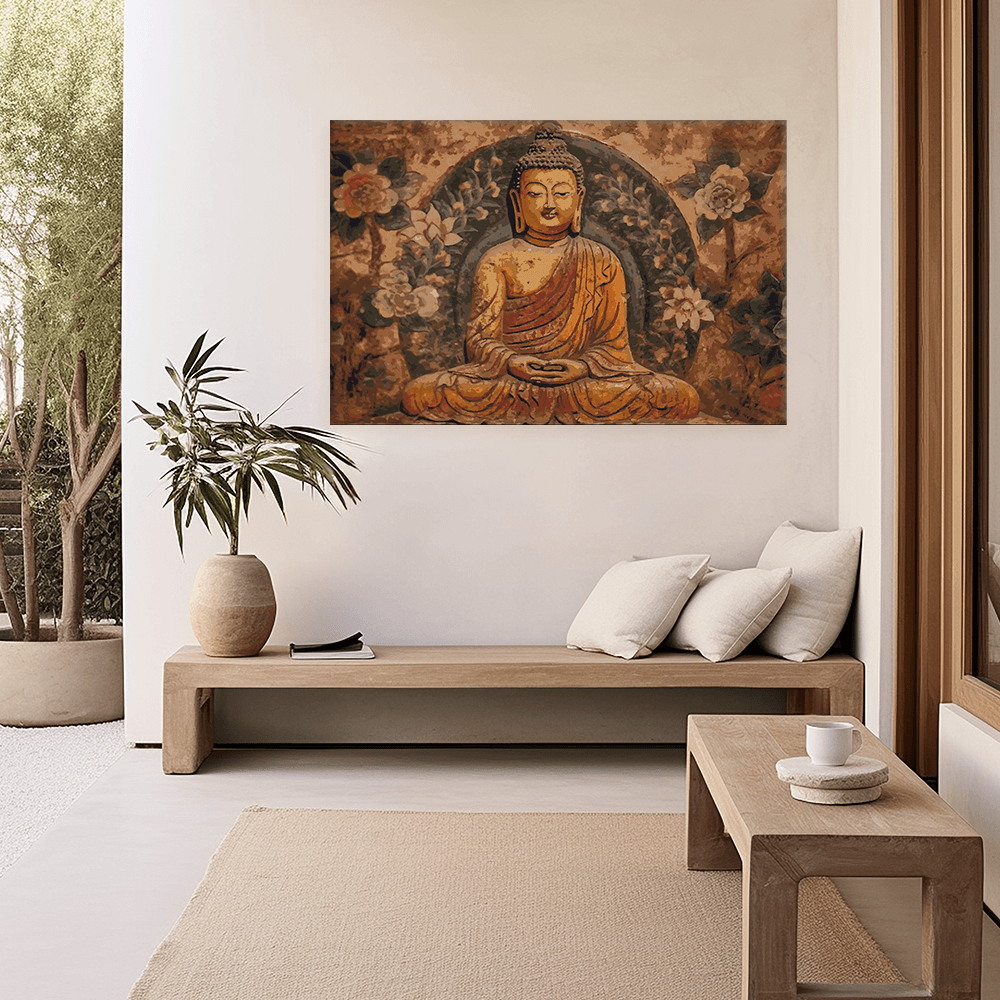 Malen nach Zahlen - Buddha Bowo Holzrelief