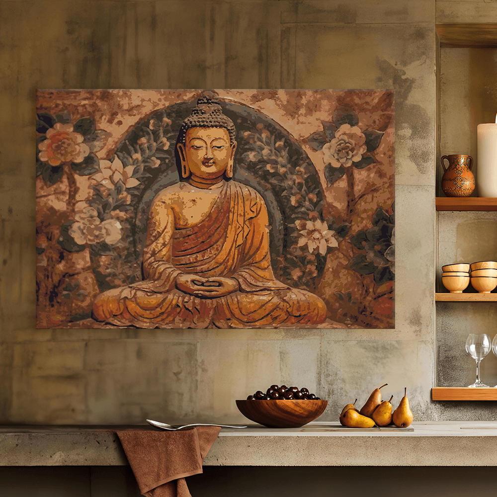 Malen nach Zahlen - Buddha Bowo Holzrelief