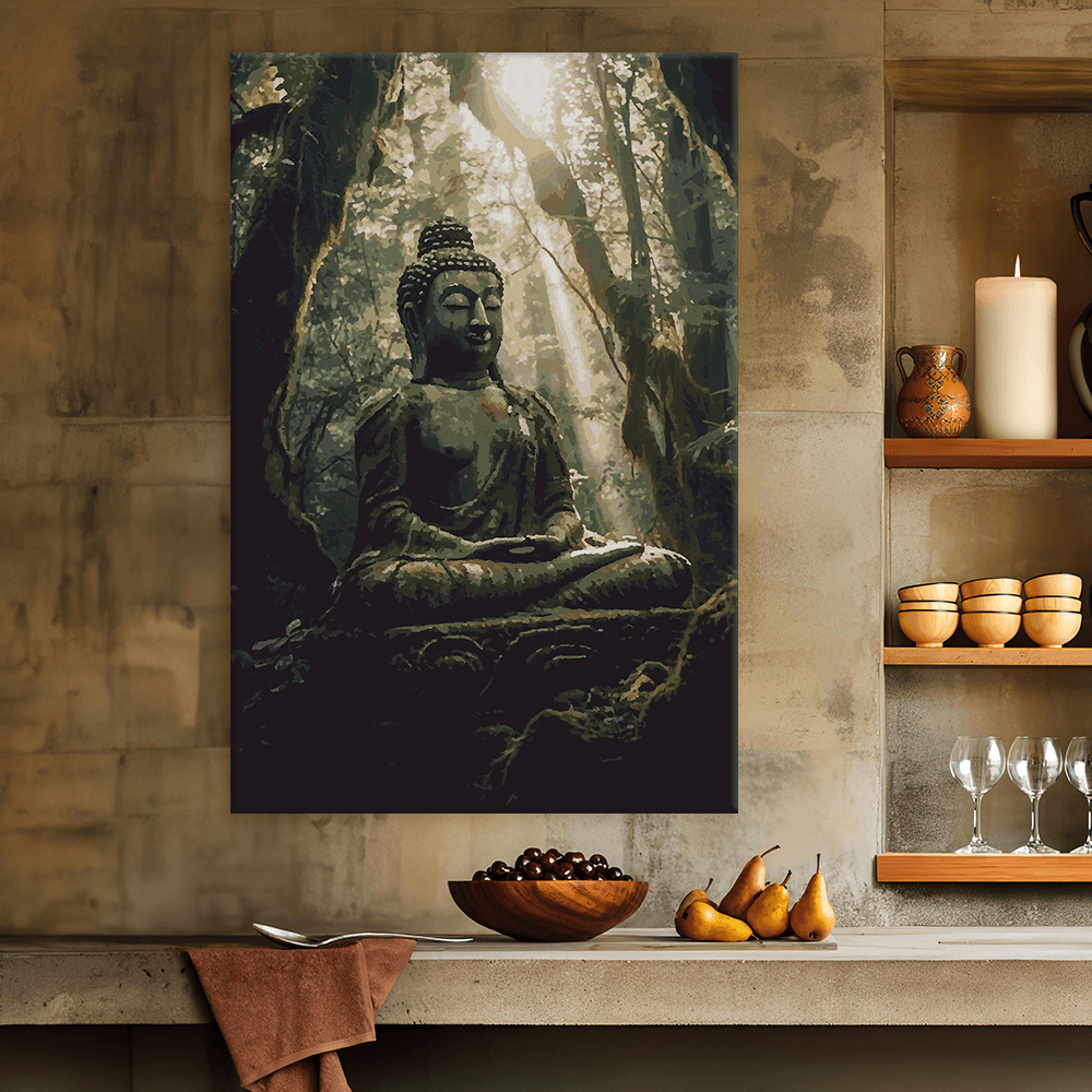 Malen nach Zahlen - Buddha Bahi im Wald