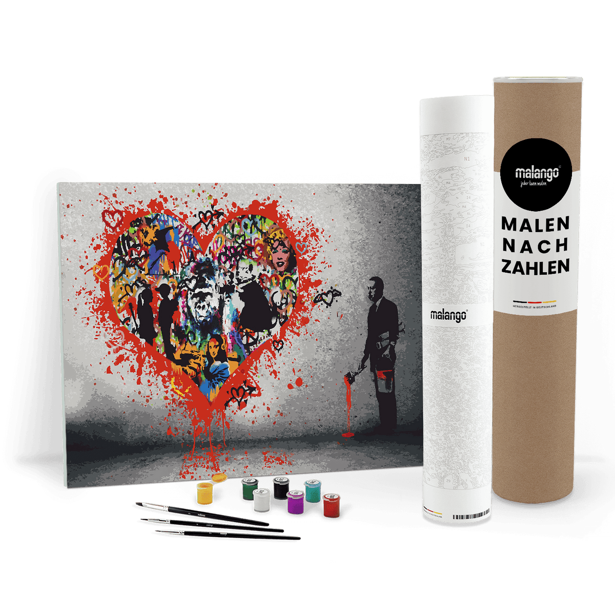 Malen nach Zahlen - BANKSY INSPIRED - MAKE LOVE NOT WAR - LIMITED EDITION