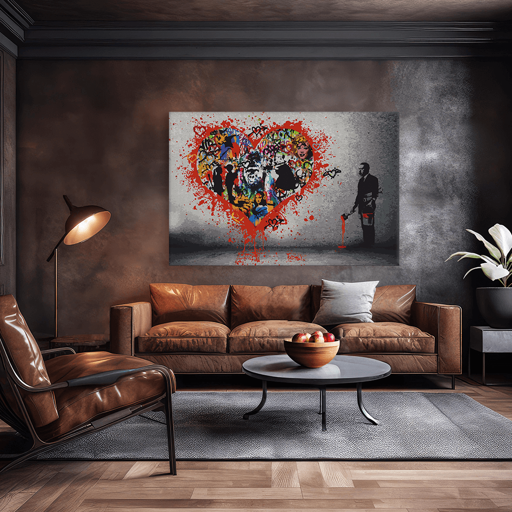 Malen nach Zahlen - BANKSY INSPIRED - MAKE LOVE NOT WAR - LIMITED EDITION