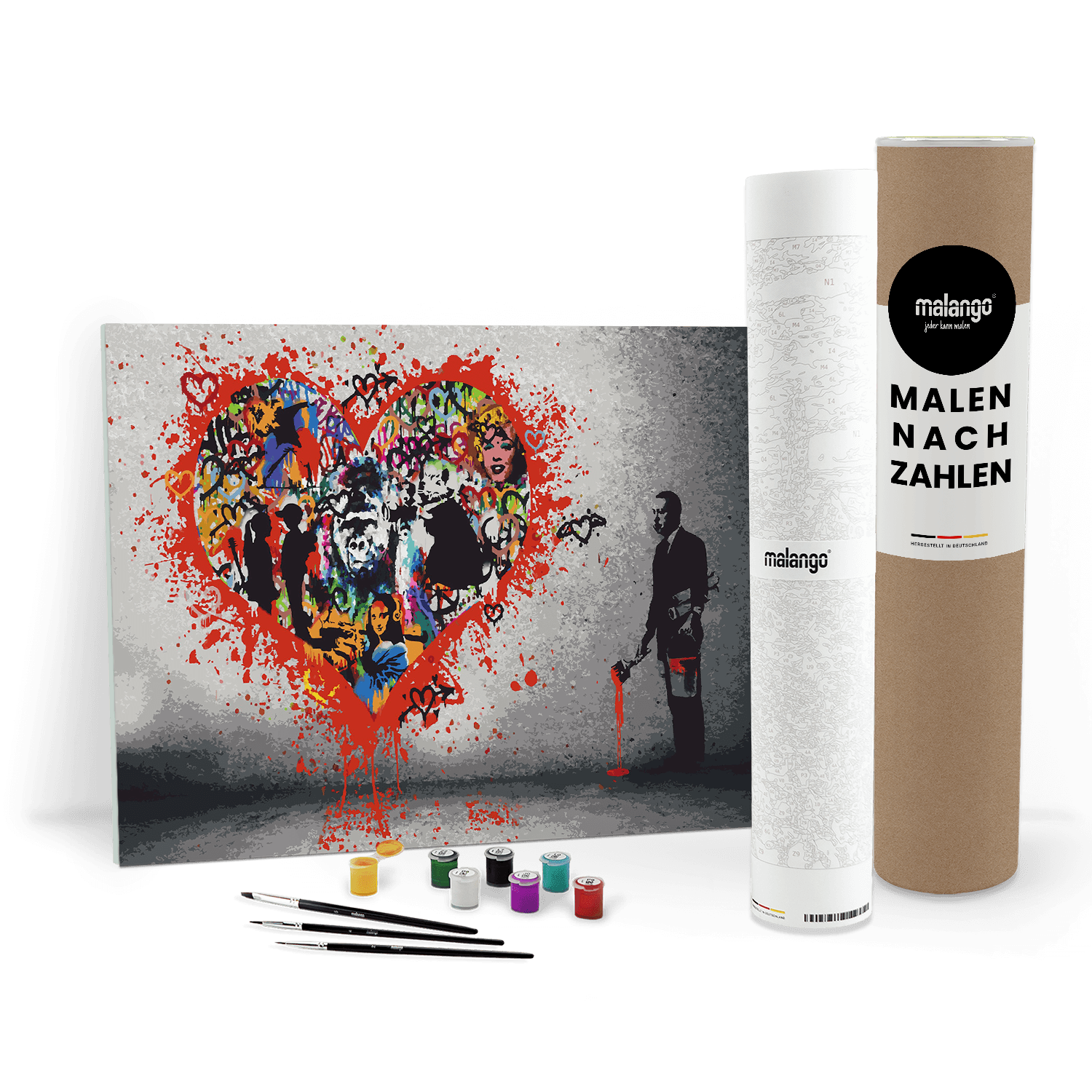 Malen nach Zahlen - Banksy Inspired - Make Love Not War - Hifza - Limited Edition