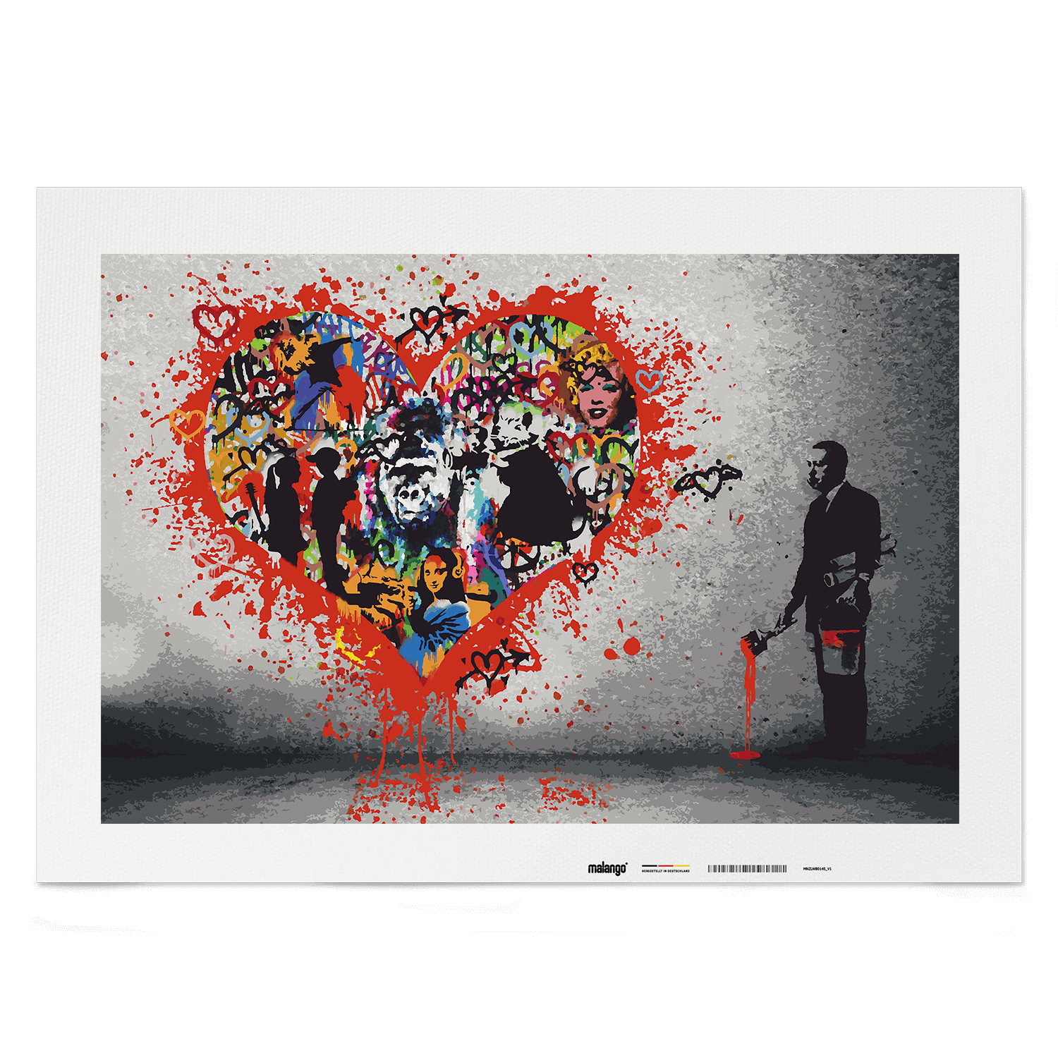 Malen nach Zahlen - BANKSY INSPIRED - MAKE LOVE NOT WAR - LIMITED EDITION