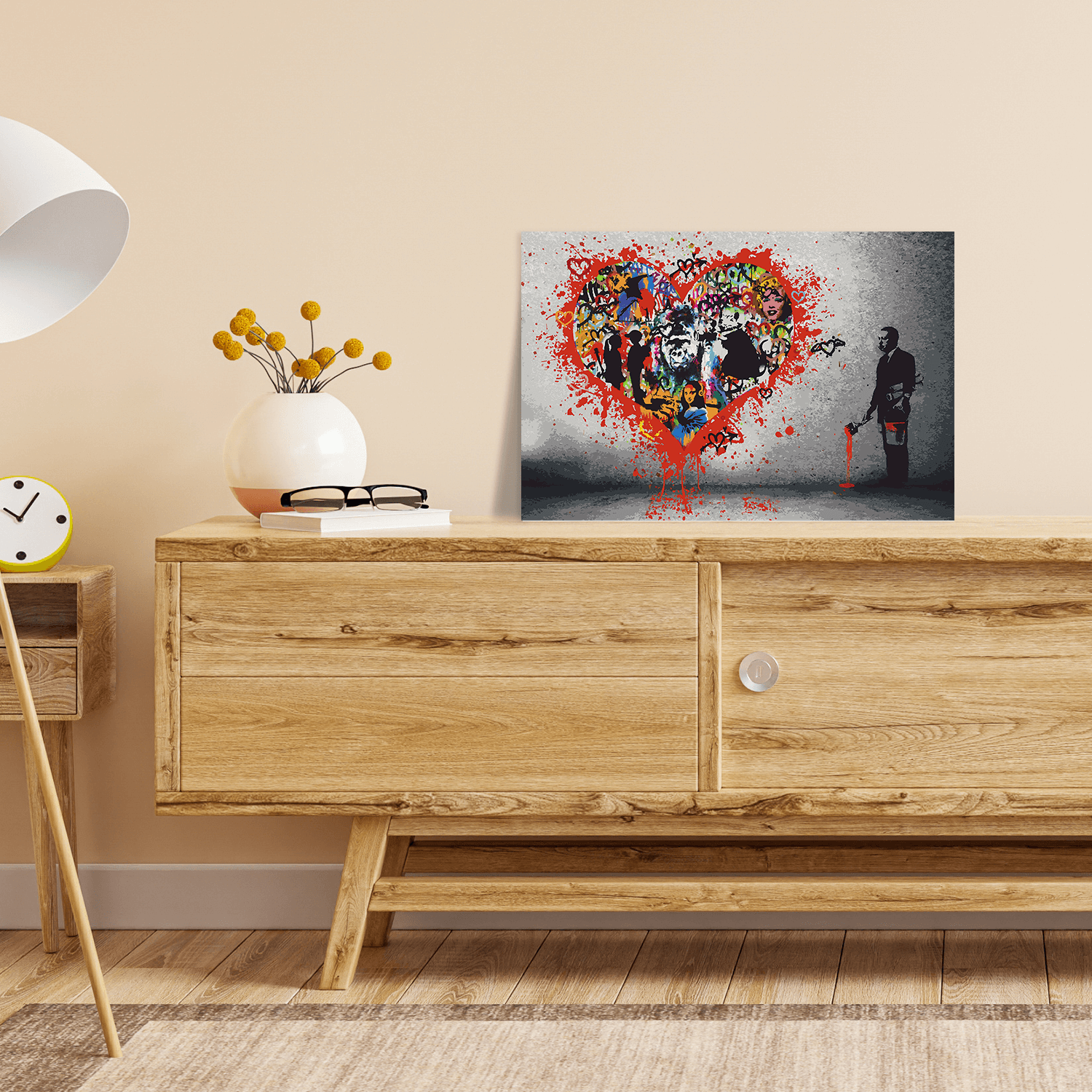 Malen nach Zahlen - BANKSY INSPIRED - MAKE LOVE NOT WAR - LIMITED EDITION