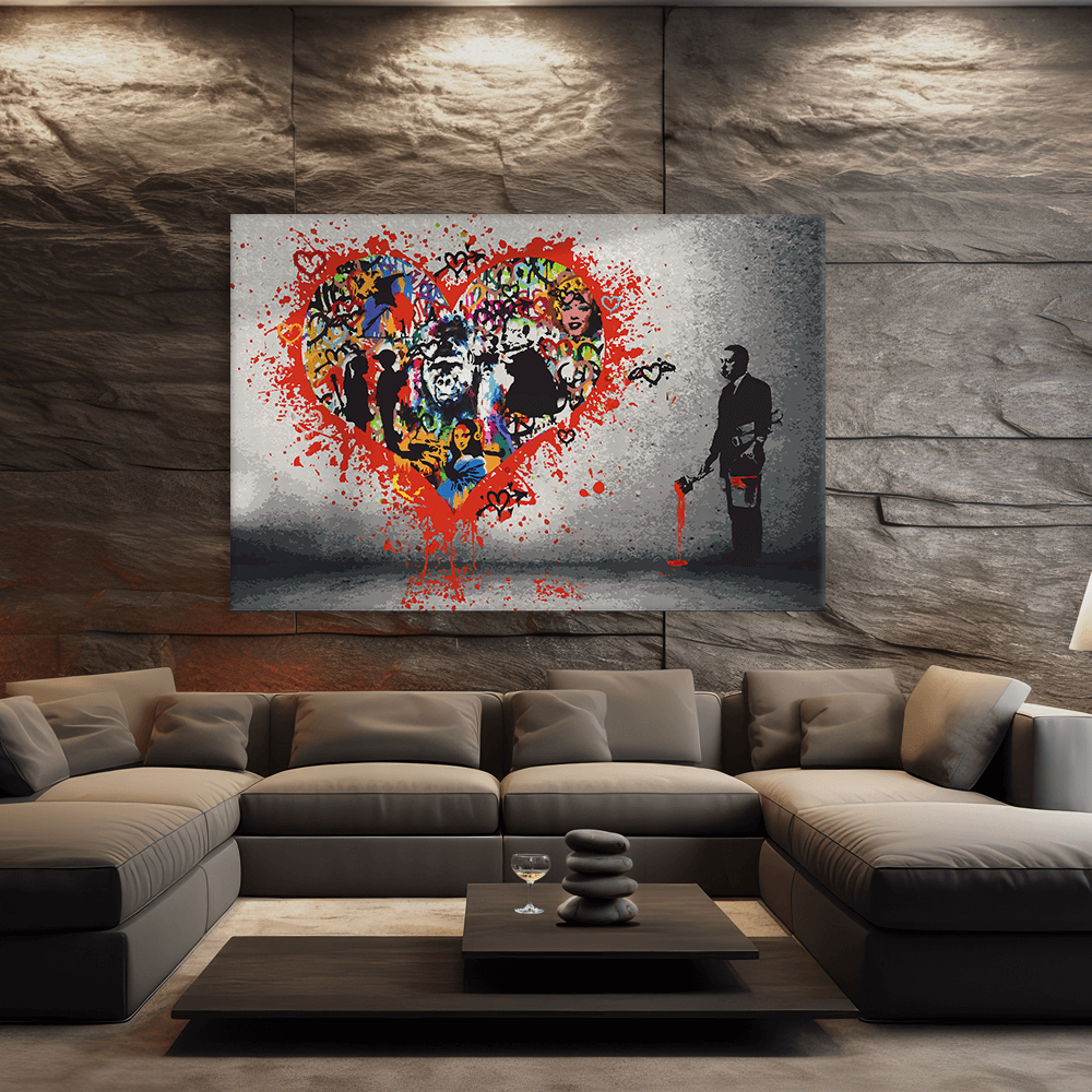 Malen nach Zahlen - BANKSY INSPIRED - MAKE LOVE NOT WAR - LIMITED EDITION