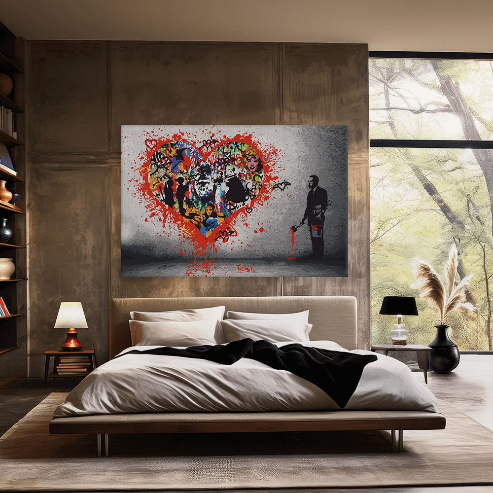 Malen nach Zahlen - BANKSY INSPIRED - MAKE LOVE NOT WAR - LIMITED EDITION