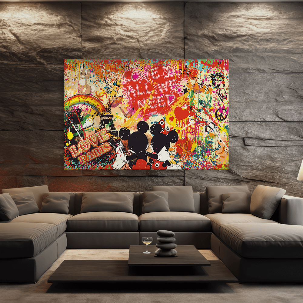 Malen nach Zahlen - MICKEY MEETS BANKSY - LOVE IS ALL WE NEED No. 4 - LIMITED EDITION